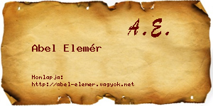Abel Elemér névjegykártya