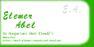 elemer abel business card